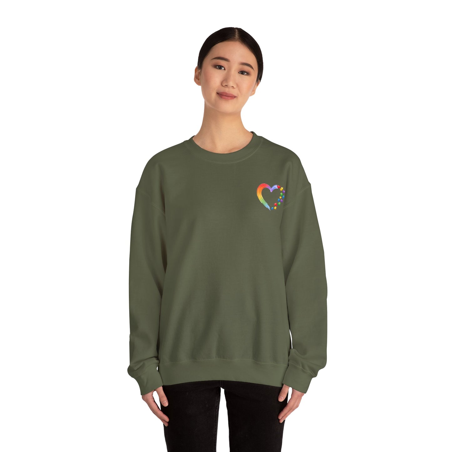 Autism Awareness Heart Sweatshirt | Neurodiversity Support Crewneck