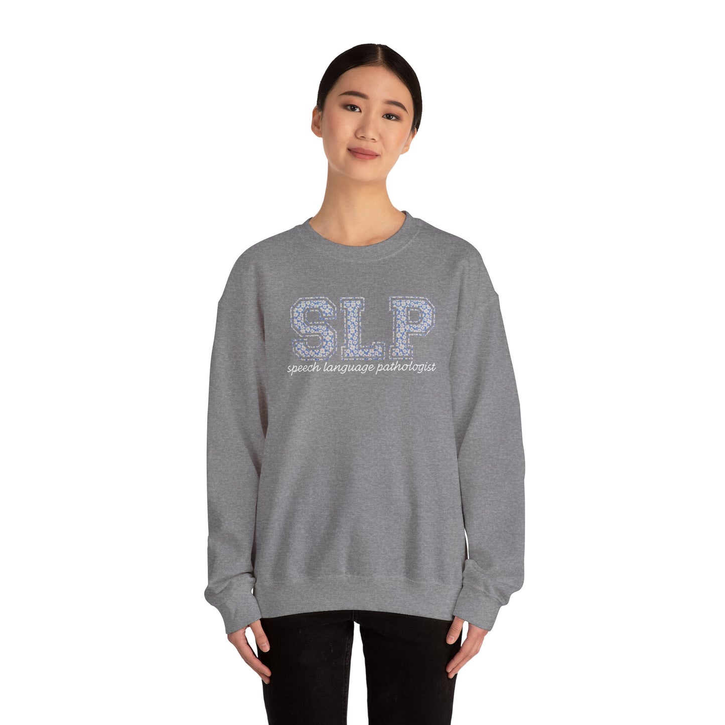 SLP Sweatshirt | Collegiate Floral Crewneck | Speech Therapist Gift