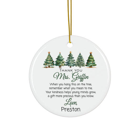 Personalized Teacher Appreciation Ornament – Meaningful Keepsake Ornament