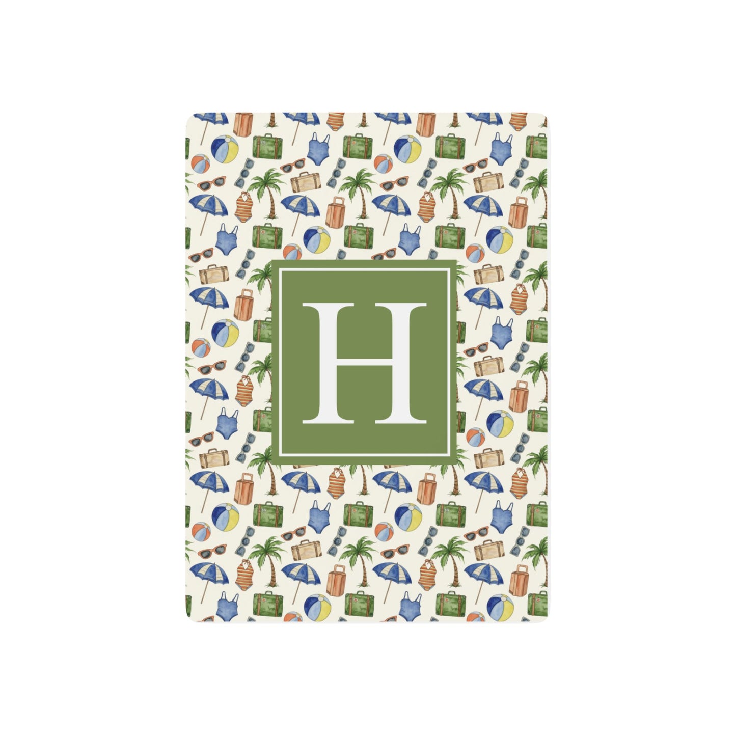 Personalized Vintage Vacation Monogram Playing Cards
