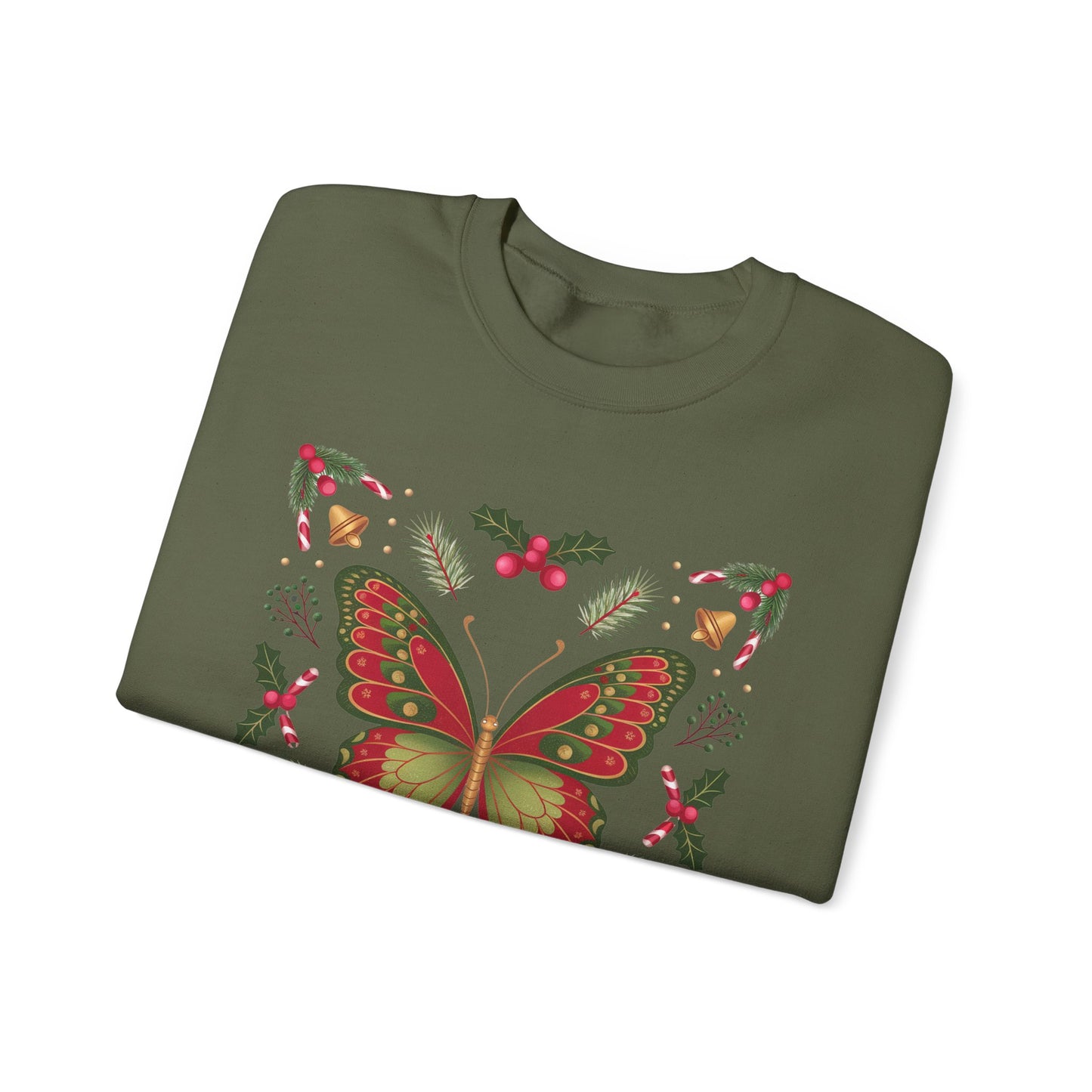 Holiday Butterfly Sweatshirt | Supported to Soar Collection | Cozy Christmas Pullover