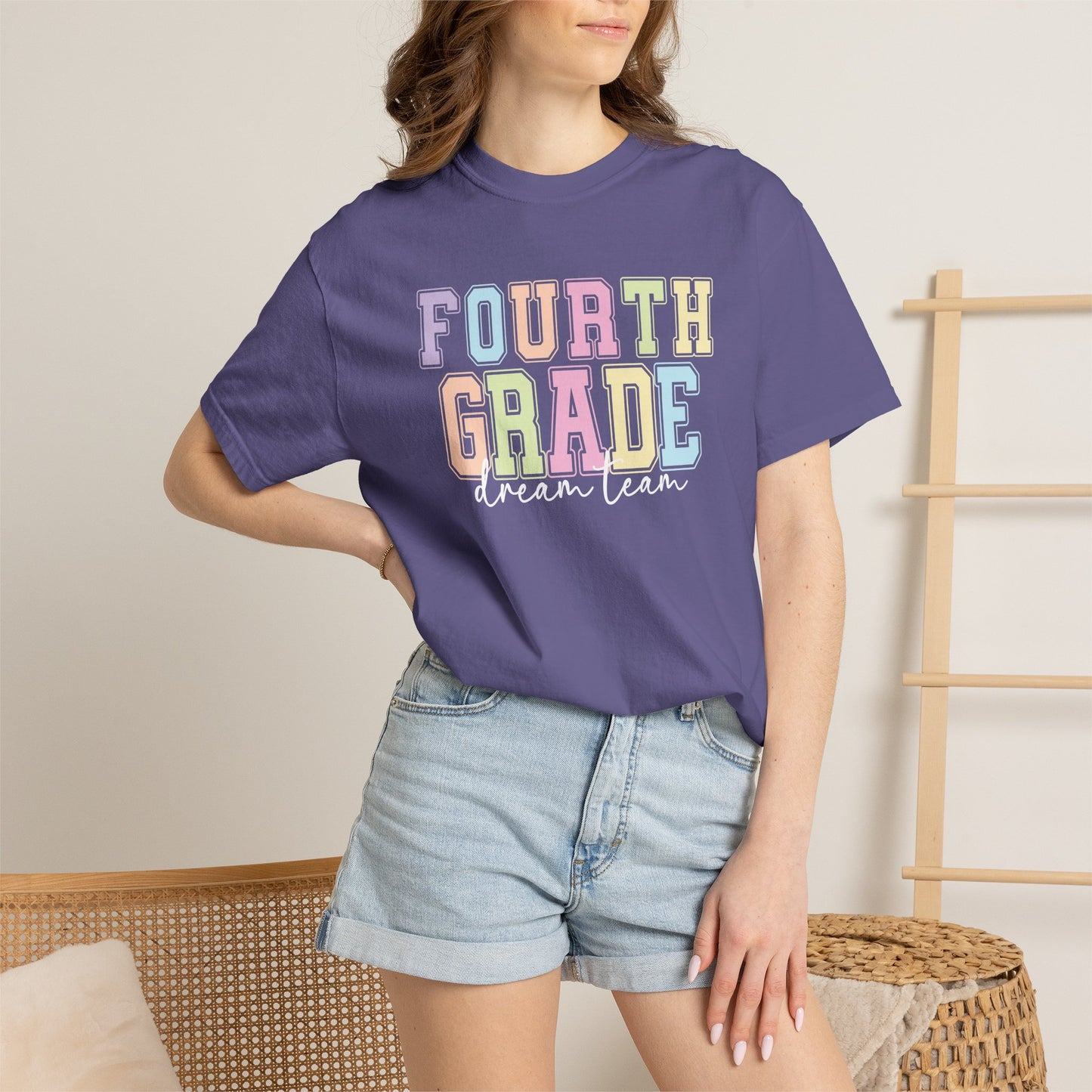 Fourth Grade Dream Team Comfort Colors® Teacher Shirt | Grade Level Teacher T-Shirt