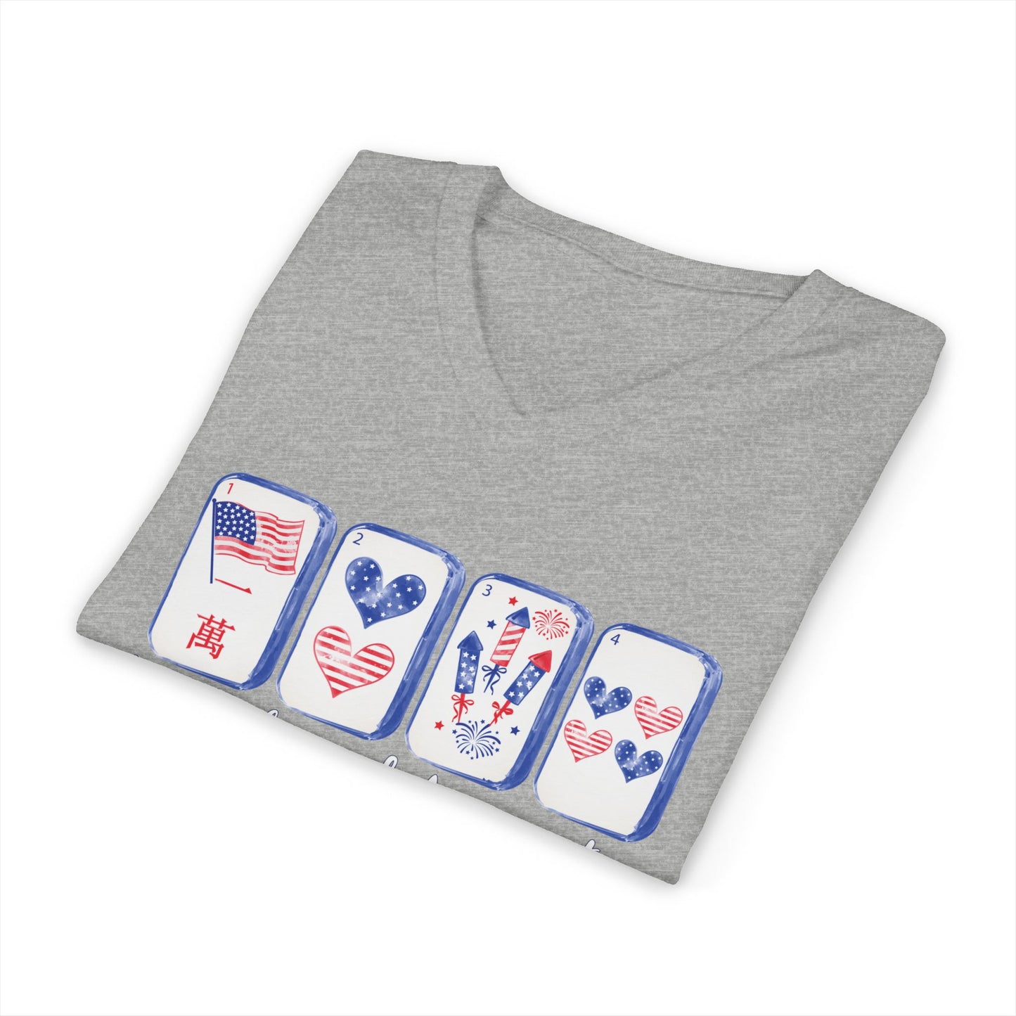 Loves Tiles and America Too V-Neck T-Shirt