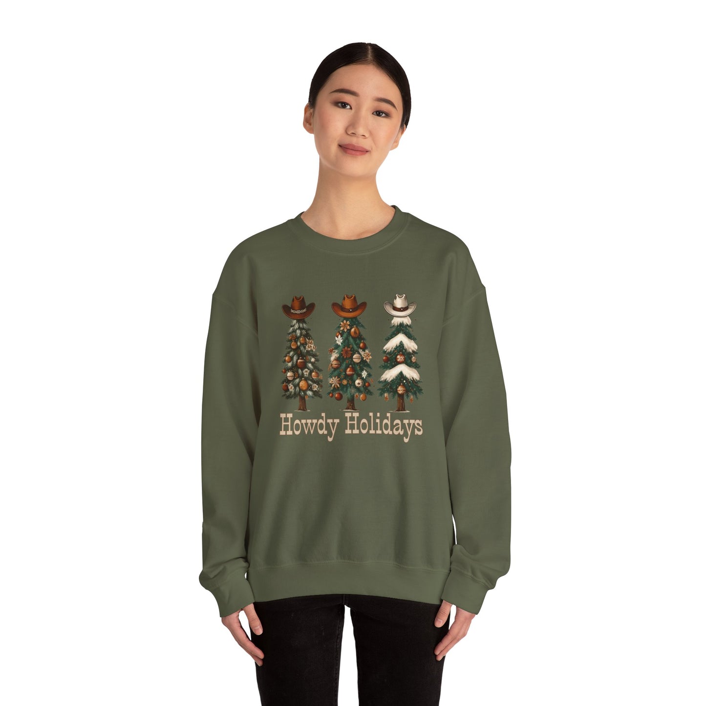 Howdy Holidays Western Christmas Sweatshirt – Unisex Crewneck