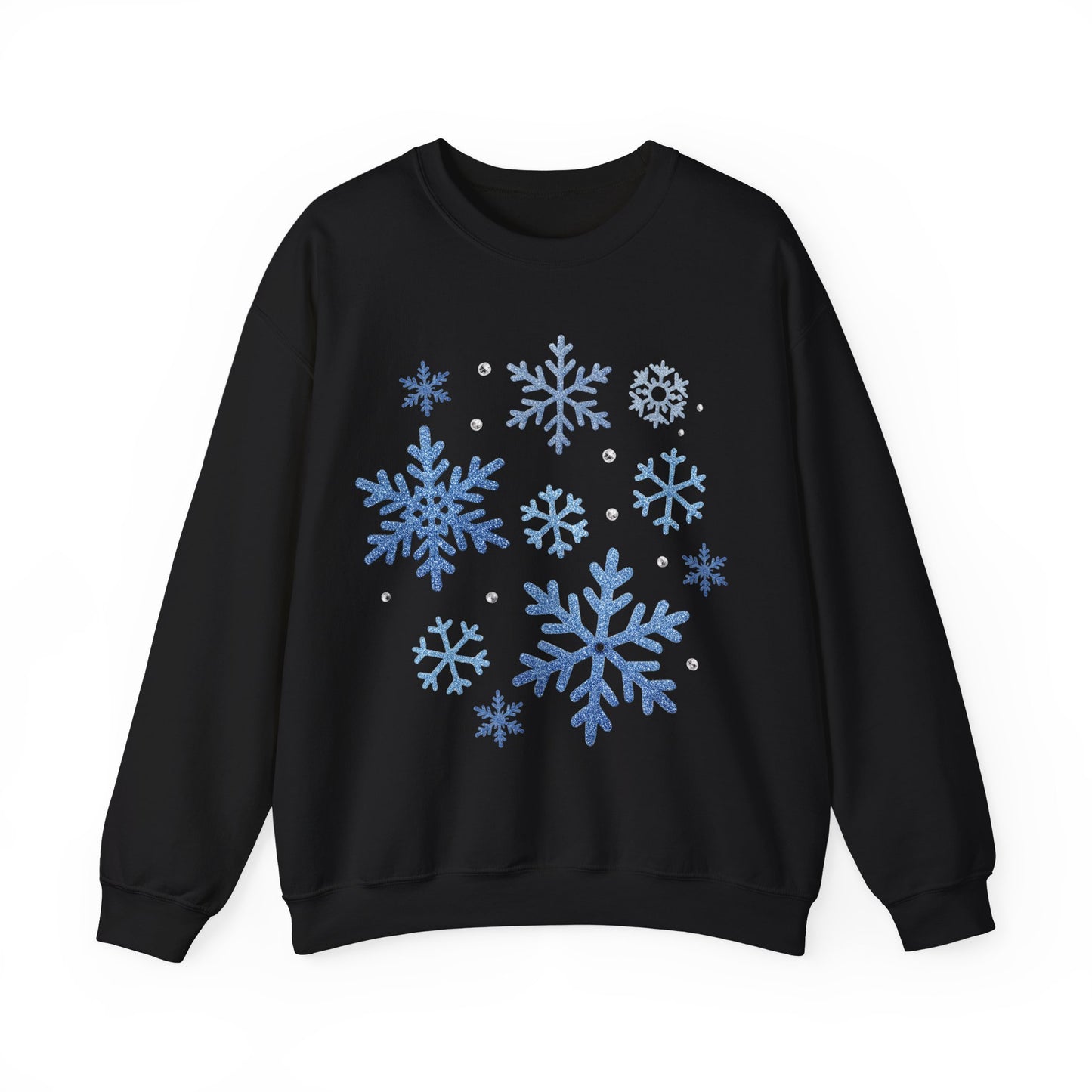 Winter Magic Crewneck | Glitter-Print Snowflake Women’s Sweatshirt