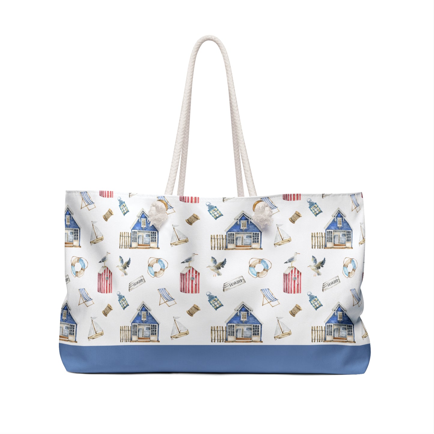 Coastal Beach House Rope Handle Weekender Tote Bag