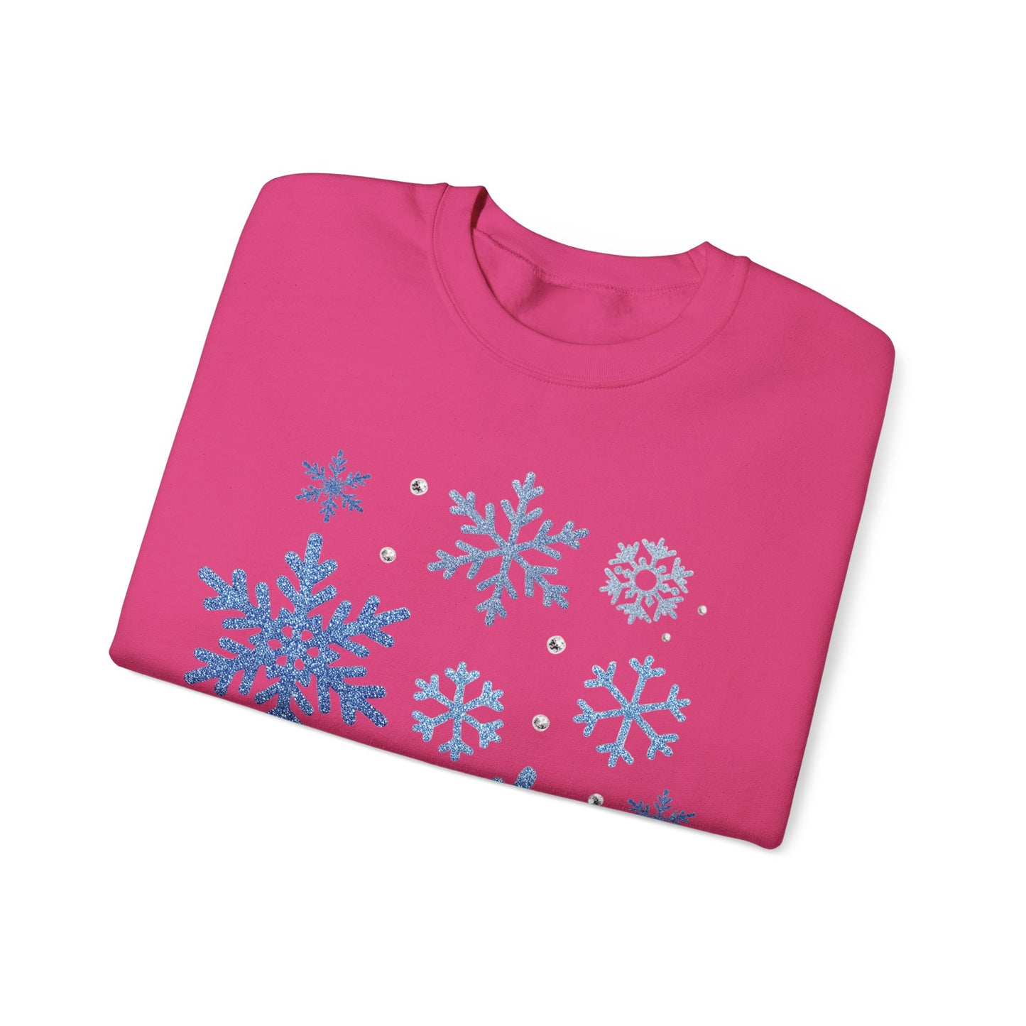 Winter Magic Crewneck | Glitter-Print Snowflake Women’s Sweatshirt