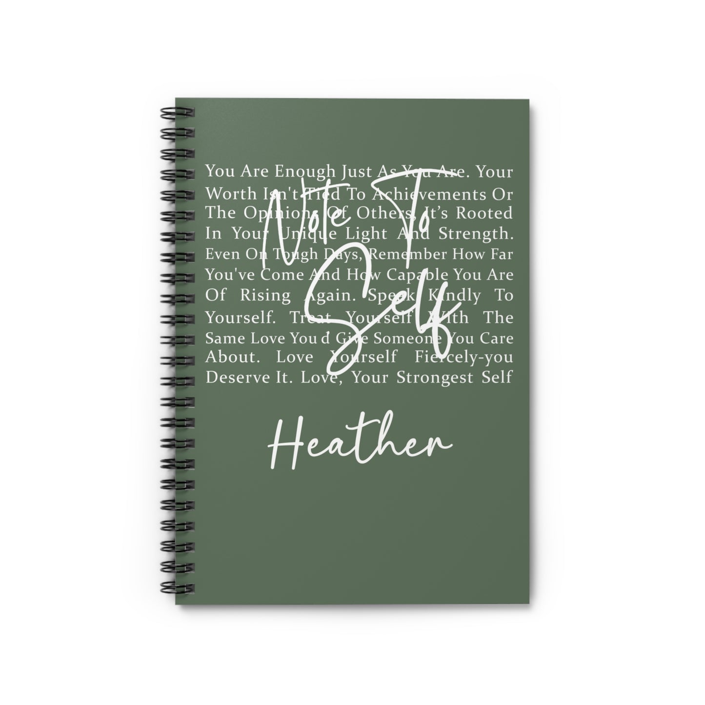 Personalized You Are Enough Affirmation Journal | Custom Name Mental Health Spiral Notebook