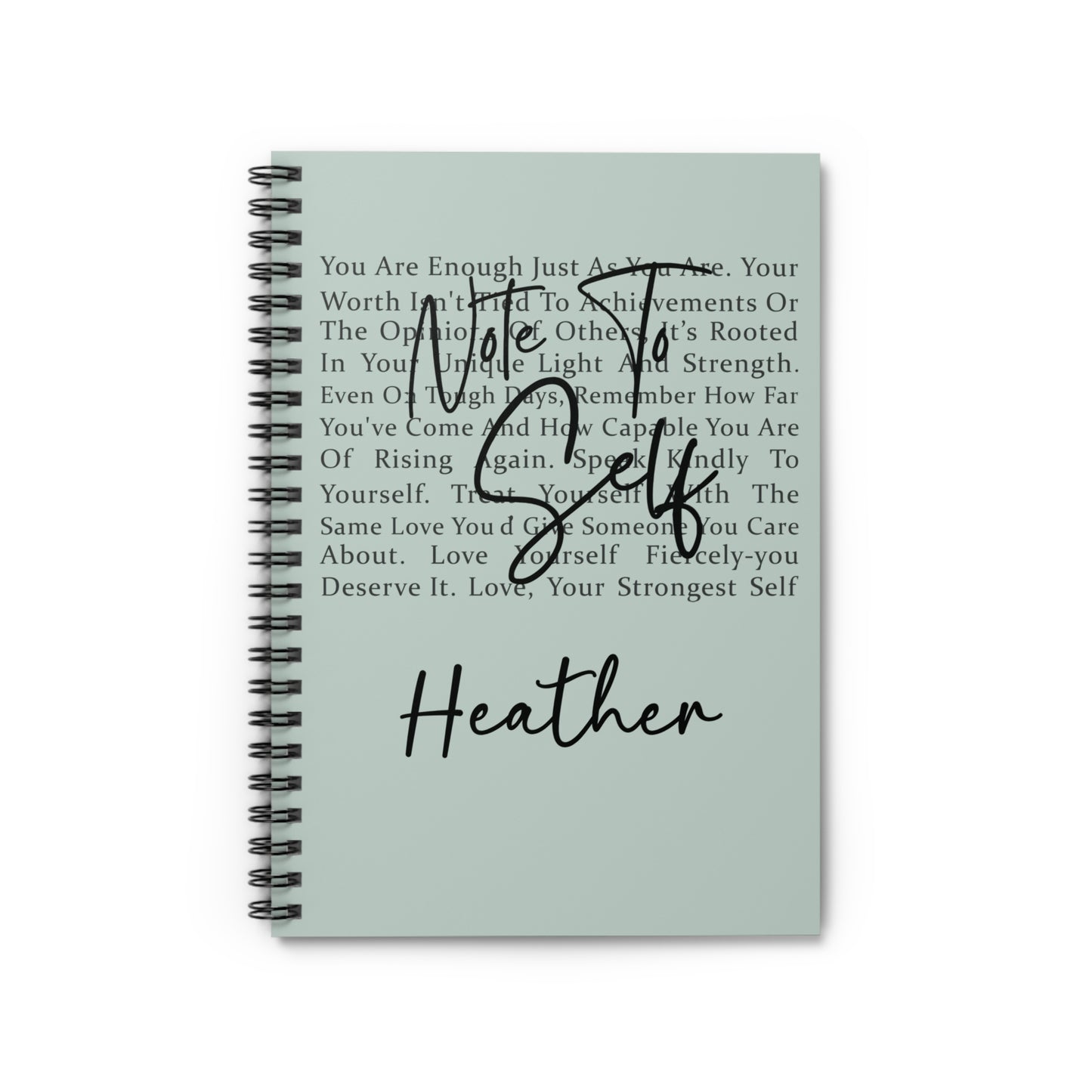 Personalized You Are Enough Affirmation Journal | Custom Name Mental Health Spiral Notebook