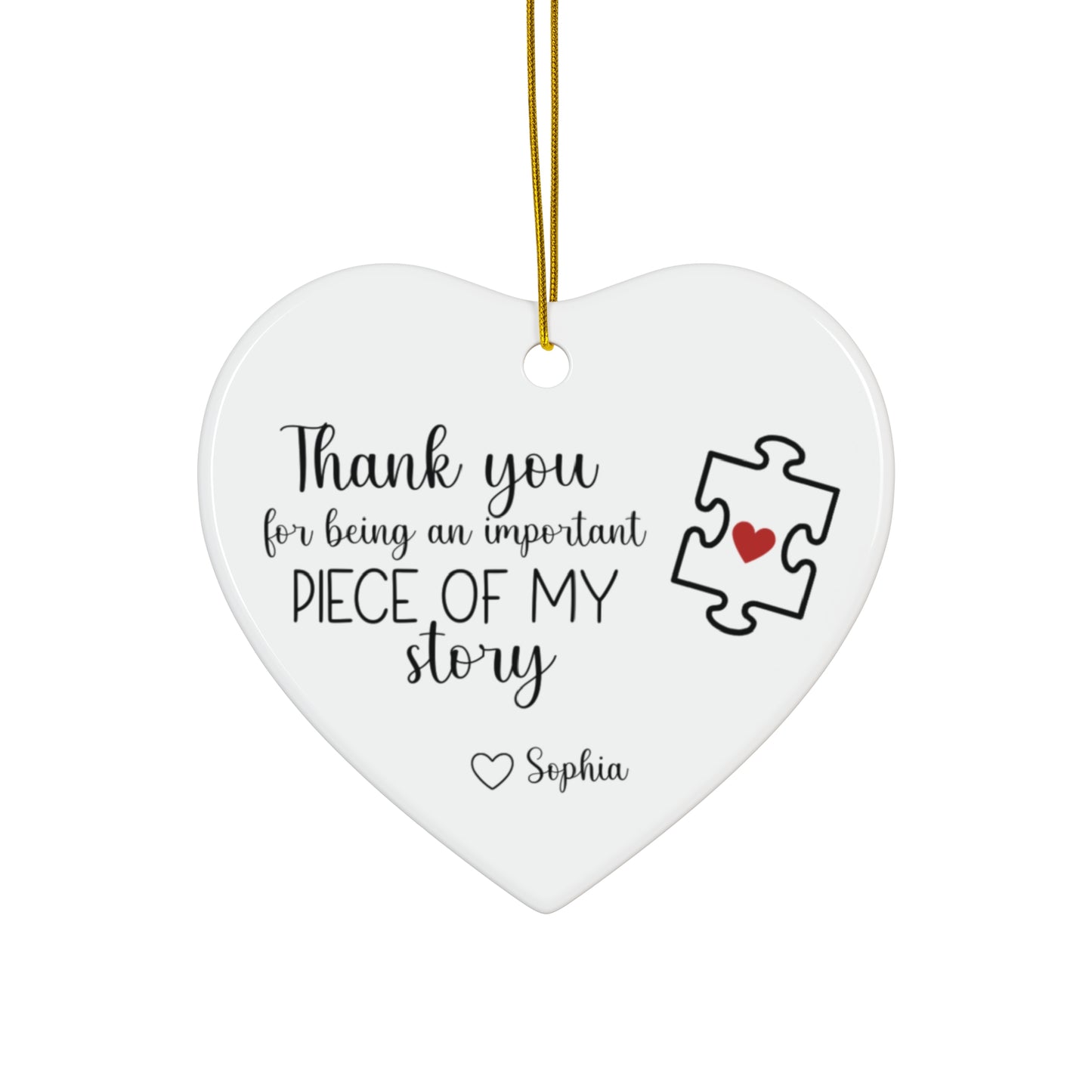 Personalized Puzzle Piece Ornament Gift for Teacher Appreciation, Autism Awareness, and Meaningful Friendship Keepsake